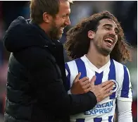  ?? ?? MARC OF A WINNER Cucurella with boss Graham Potter