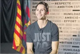  ?? FOTO: FC BARCELONA ?? Kyle Kuric, durante la entrevista difundida por los medios del FC Barcelona