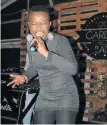  ?? Picture: LONDEKA DLAMINI ?? PASSIONATE PERFORMER: Zimsto Eroofini performing at Asanda Mali’s ‘Mal’stones Goes To Dubai’ show at Roof Garden Bar last weekend