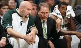  ?? Photograph: Michigan State Athletics ?? Anthony Ianni with his coach at MSU, Tom Izzo.