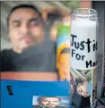  ?? RAY CHAVEZ STAFF PHOTOGRAPH­ER ?? A makeshift memorial for Mario Gonzalez is seen in Alameda on April 21. Gonzalez’s family has sued the city of Alameda and three police officers for his death.