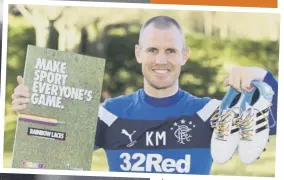  ??  ?? 0 Kenny Miller promotes the Rainbow Laces campaign yesterday.