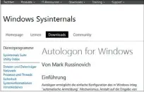  ??  ?? Mit dem Tool „Autologon“brauchen Sie nicht jedes Mal beim Start von Windows Ihren Anmeldecod­e einzugeben.