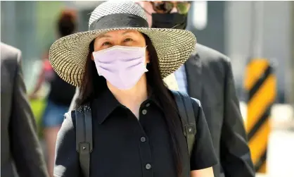  ?? Photograph: Jennifer Gauthier/Reuters ?? Huawei’s chief financial officer, Meng Wanzhou, arrives at a court hearing in Vancouver, British Columbia, Canada, on Tuesday.