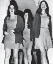  ?? LOS ANGELES TIMES FILE PHOTOGRAPH ?? A 1970 photo of Susan Atkins, left, Patricia Krenwinkel, center, and Leslie Van Houten headed into morning court session. Krenwinkel’s request for release at her parole hearing was rejected.