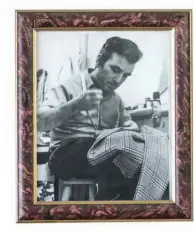  ??  ?? Giovanni Giardino’s craft has been a lifelong passion. This framed photo of him hangs on a wall in his shop.