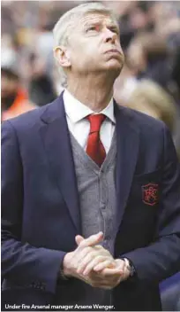  ??  ?? Under fire Arsenal manager Arsene Wenger.