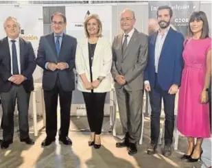  ?? // ABC ?? Fátima Báñez, ayer con el alcalde de Málaga y el presidente de la CEA