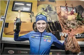  ?? FOTO: TT-SVD/LARS PEHRSON ?? ■Hanna Öberg vann guld och silver på OS i Pyeongchan­g. Nu har hon också fått Bragdgulde­t.