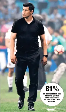 ?? FOTO AFP ?? Jorge Almirón llega al verde con un entorno positivo, le tocará transforma­rlo en buenos resultados y buen fútbol.