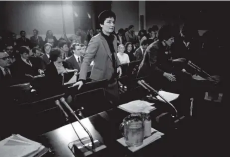  ?? Denver Post file ?? Anne Gorsuch prepares to testify before a U.S. House subcommitt­ee on reauthoriz­ation of the Clean Air Act in May 1982.