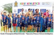  ??  ?? Grade 3 Champions (Mixed Schools) – Vijayariya Primary School, Embilipiti­ya