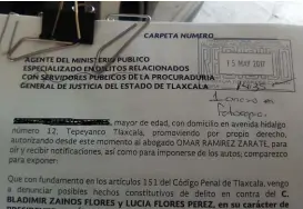  ?? JAVIER CONDE ?? Presentan denuncia ante la PGJE.