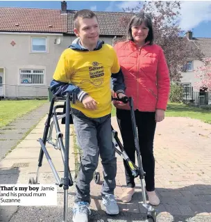  ??  ?? That’s my boy Jamie and his proud mum Suzanne