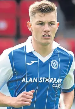  ?? SNS. ?? Teenage striker Callum Hendry, above, has impressed Saints assistant boss Callum Davidson with his work-rate.