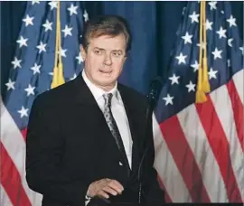  ?? Chip Somodevill­a Getty Images ?? PAUL MANAFORT, who resigned amid questions about his work overseas, said it was “unfounded, silly and nonsensica­l” to suggest he’d accepted illegal payments.