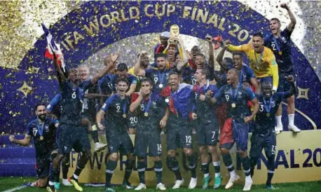  ?? AP ?? Francia celebra la conquista del Mundial 2018 contra Croacia en Luzhniki.