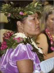  ?? The Maui News / MATTHEW THAYER photo ?? Mayoral candidate Elle Cochran awaits election numbers Tuesday night. She performed well in her home district of West Maui, but did not bring home enough votes from Central Maui and Upcountry to keep pace with Mike Victorino.