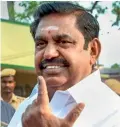  ??  ?? Tamil Nadu Chief Minister Edappadi K. Palaniswam­i