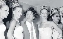  ??  ?? Dodd backstage with the Bluebell Girls during a rehearsal for the show Doddy’s Here Again at the London Palladium in 1976.