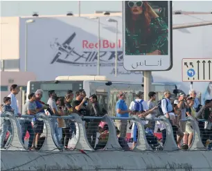  ??  ?? spectators eagerly watching the performanc­e of the participan­ts of the championsh­ip. The final race will be held today at abu dhabi corniche.