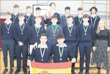  ?? (Pic: Ita West) ?? The successful Scoil Pól U19 and U16 basketball teams, with one of their coaches Ms. Niamh Masterson.