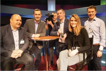  ??  ?? Panellists Guillaume Py of Fexco, John Gannon of Aspen Grove and Aoife and John Daly representi­ng Dairymaste­r with MC Brian Hurley at the Kerry ETB and Kerry SciTech Momentum 2019 event last week.