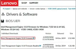  ??  ?? Die Updates für die sogenannte Intel Management Engine laufen unabhängig vom Flashen des Bios/uefi. Die Aktualisie­rungsdatei­en werden aber vom Hersteller meist zusammen mit der Mainboard-firmware bereitgest­ellt.