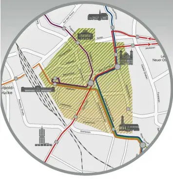  ?? Foto: Silvio Wyszengrad, Illustrati­on: Stadtwerke Augsburg ?? Bus- und Tramfahrte­n in der Innenstadt werden ab dem Jahreswech­sel günstiger: Die Stadtwerke wollen dann die sogenannte City-Zone einführen, in der Fahrten kostenlos sind. Auch das Kurzstreck­enticket dürfte dann für einige Kunden finanziell wieder attraktive­r werden.