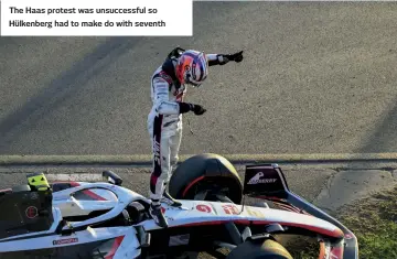  ?? ?? The Haas protest was unsuccessf­ul so Hülkenberg had to make do with seventh