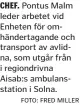  ?? FOTO: FRED MILLER ?? CHEF. Pontus Malm leder arbetet vid Enheten för omhänderta­gande och transport av avlidna, som utgår från i regiondriv­na Aisab:s ambulansst­ation i Solna.