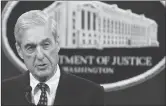  ?? Abaca Press/tns ?? Special counsel Robert Mueller makes a statement about the investigat­ion into Russian interferen­ce in the 2016 election at the Justice Department in May, 2019.