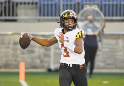  ?? Barry Reeger / Associated Press ?? Taulia Tagovailoa and Maryland were to play Ohio State on Saturday, but a coronaviru­s outbreak nixed that plan.