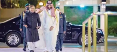  ?? Saturday. Agence France-presse ?? ↑
Prince Mohammed Bin Salman welcomes Shahbaz Sharif in Jeddah on