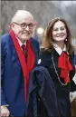  ?? ALEX BRANDON/AP 2017 ?? Rudy Giuliani and his thenwife, Judith, arrive for a church service at St. John’s Episcopal Church across from the White House in Washington on Jan. 20, 2017, Donald Trump’s inaugurati­on day.