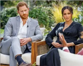  ??  ?? Harry & Meghan during the controvers­ial Oprah interview