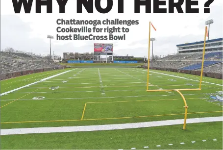  ?? STAFF PHOTO BY MATT HAMILTON ?? Finley Stadium’s proximity to downtown lodging and restaurant­s is a big part of Chattanoog­a’s bid to host the TSSAA Blue Cross Bowl, the annual three-day run of state championsh­ip games for Tennessee high school football.