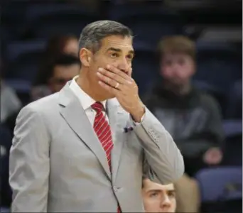  ?? LAURENCE KESTERSON — THE ASSOCIATED PRESS ?? Villanova head coach Jay Wright reacts during the second half of an overtime loss to Furman on Saturday in Villanova, Pa.