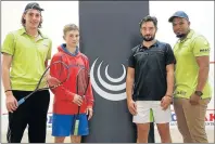  ?? Picture: MARK ANDREWS ?? HOTSHOTS: John Khun, Tristan Worth, Lawrence Khun and Tomithy Leeuw at Buffs Squash Club on Sunday