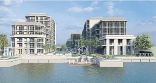 ?? ?? An artist’s rendition of The Quarter Chaophraya by UHG in the Klong San area, slated to have 250 rooms priced from 3,500 baht per night, scheduled to open on Dec 15, 2022.