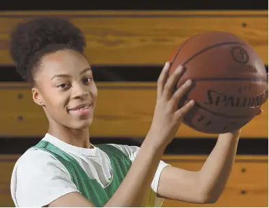  ?? STAFF PHOTO BY CHRISTOPHE­R EVANS ?? BE AGGRESSIVE: Cathedral’s Dejah Jenkins has ramped up her scoring game, averaging 17 points per contest as the Panthers continue to claw the opposition.