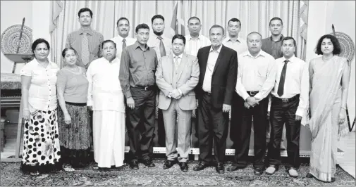  ??  ?? The delegation with High Commission­er Dr Chris Nonis