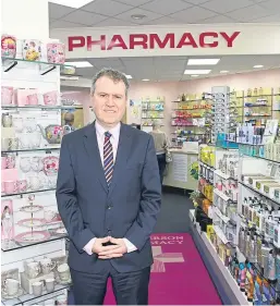  ?? Picture: Gareth Jennings. ?? Group managing director Allan Gordon in the newly-acquired RS McPherson pharmacy in Broughty Ferry.