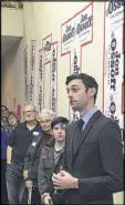  ?? AP ?? Georgia Democratic congressio­nal candidate Jon Ossoff is running in a district controlled by Republican­s since 1978.