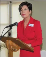  ?? Listowel woman and head of Kerry County Council Tourism Joan McCarthy speaking at the Alliance event last week. ??