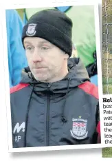  ??  ?? ReliefThis­tle boss Alan Paterson watched his team earn their fifth league win of the season