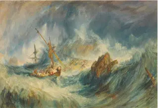  ?? ?? A Storm (Shipwreck) is one of 20 paintings by J. M. W. Turner that will be sold as an NFT: a digital image with a unique code. Prices for these digital Turners range from €799 to €4,999