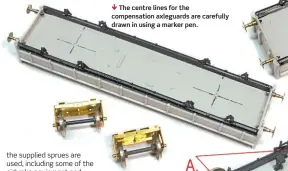  ??  ?? The centre lines for the compensati­on axleguards are carefully drawn in using a marker pen.