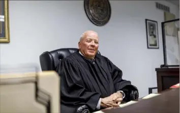  ?? Dan Gleiter/PennLive ?? Magisteria­l District Judge David Judy, president of the Dauphin County Magisteria­l District Judge Associatio­n, said he has always considered being a district judge a full-time job, but he knows not all of his colleagues agree.