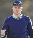  ?? Ezra Shaw / Getty Images ?? Justin Rose reacts Monday to a birdie on the 13th green during the final round of the AT&T Pebble Beach Pro-am.